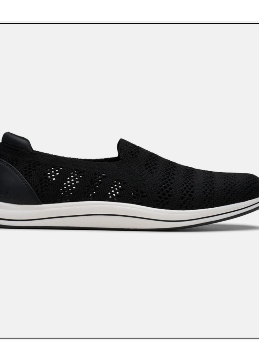 LIKE NEW Clarks Cloudsteppers Breezey Izzy, Size 7, Black, Perforated Slip On